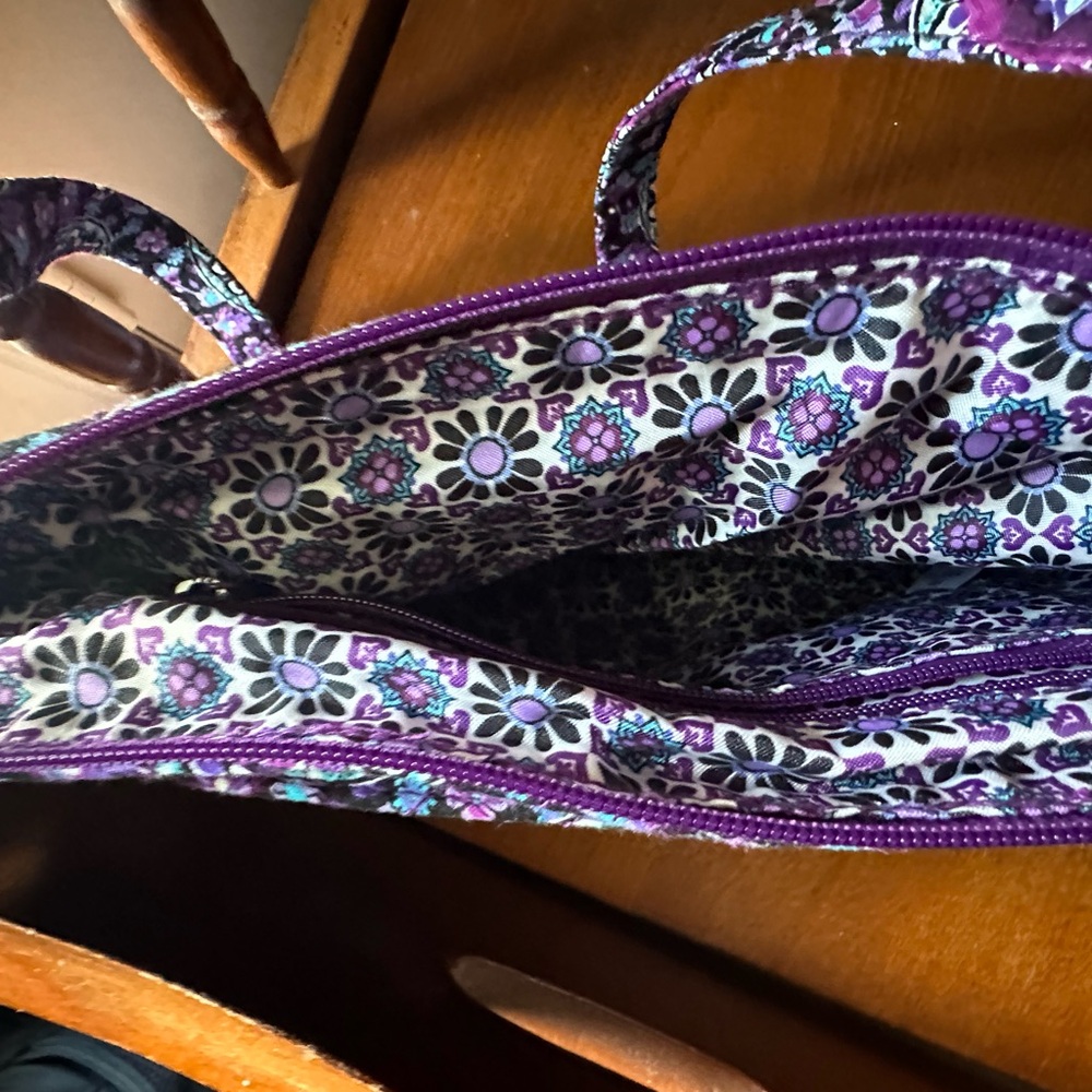 Vera Bradley Purple and Black Floral Crossbody Bag - Picture 3 of 3